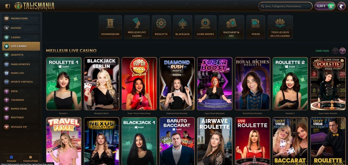 live casino Talismania Casino