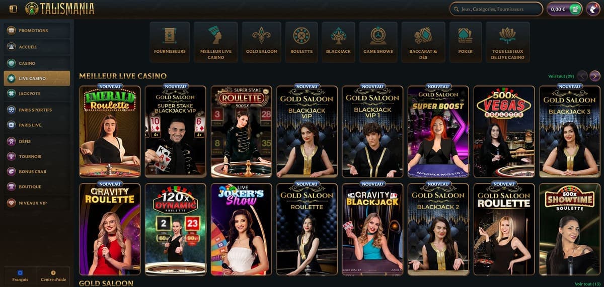Live Talismania Casino