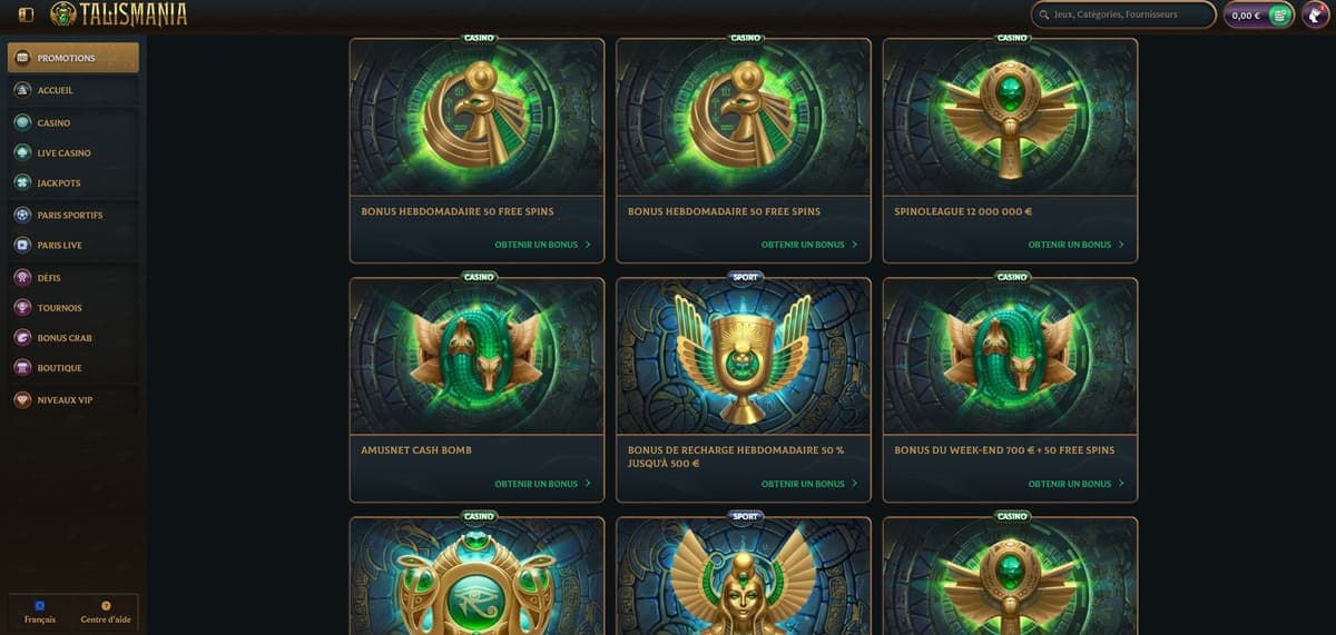 Promos Talismania Casino
