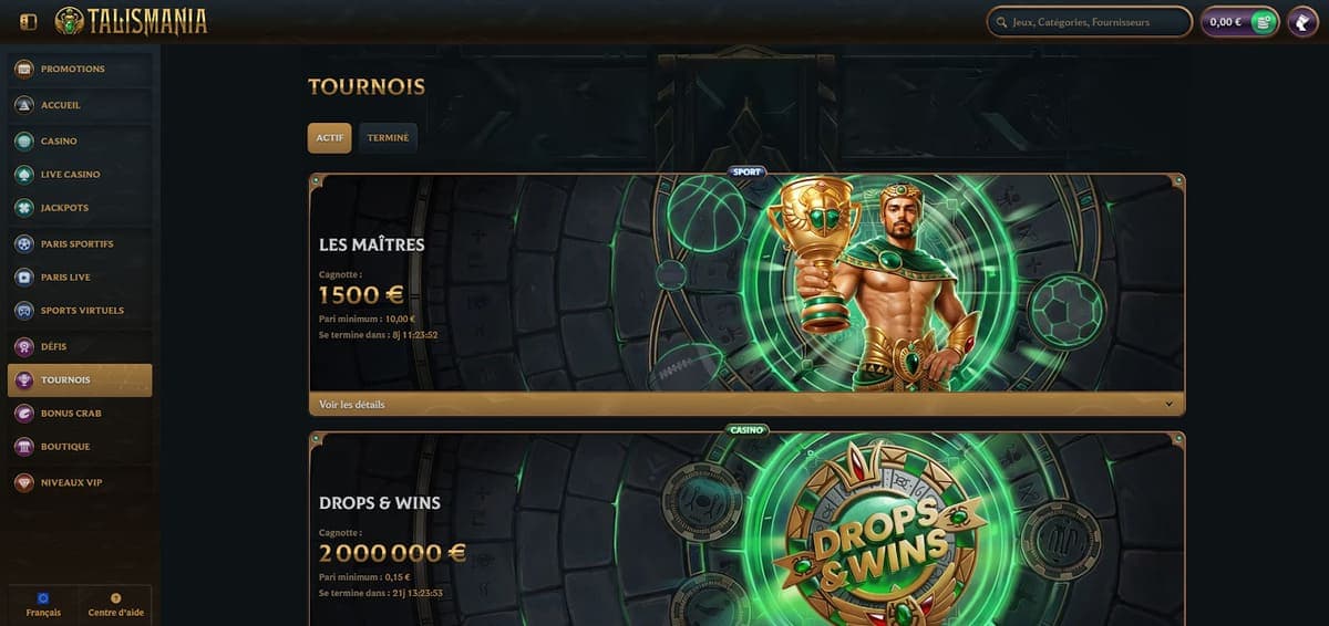 tournois Talismania Casino