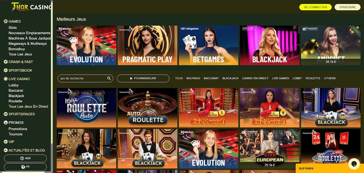 Live casino Thor Casino