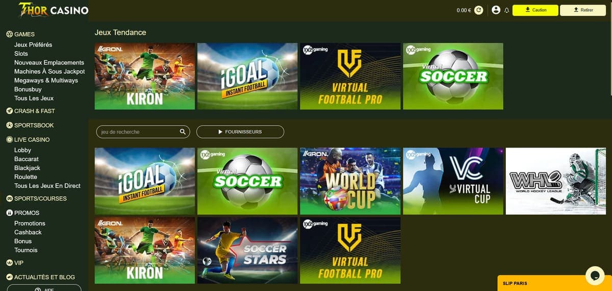 Sports/courses Thor Casino