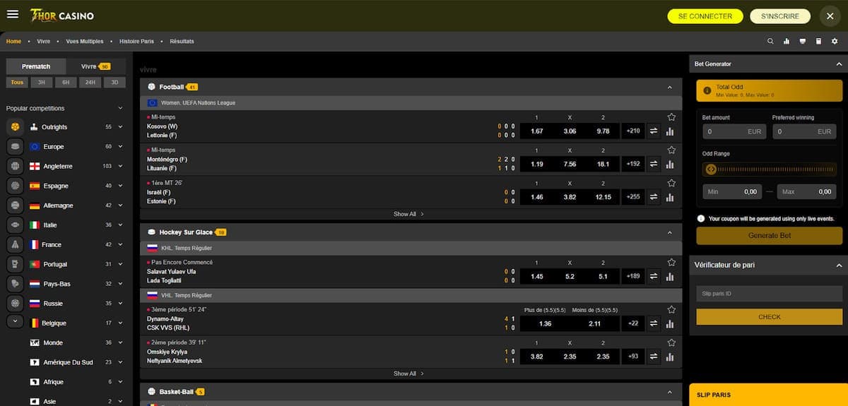 sportsbook Thor Casino