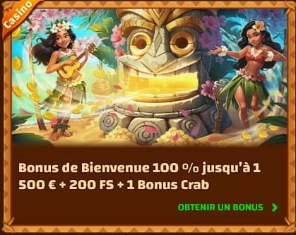 Bonus bienvenue Tiki Casino