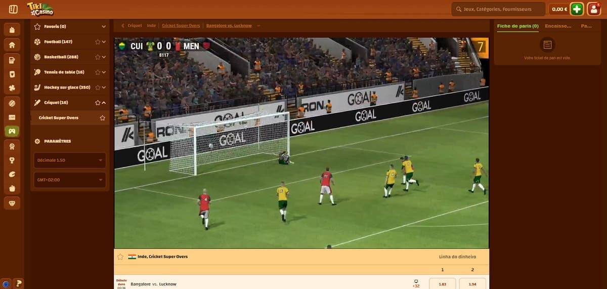 Ligues virtuelles Tiki Casino