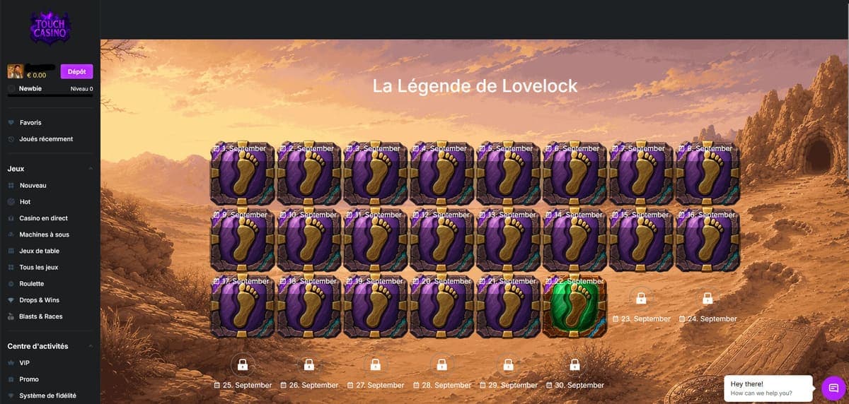 Légende Lovelock Touch Casino