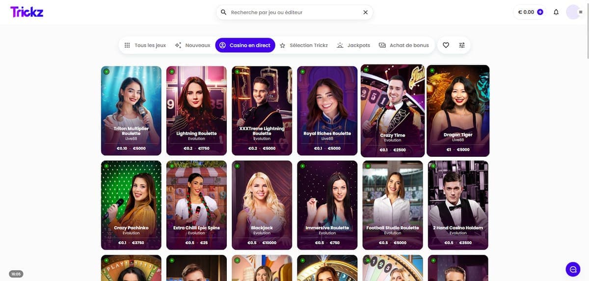 Casino Live Trickz Casino