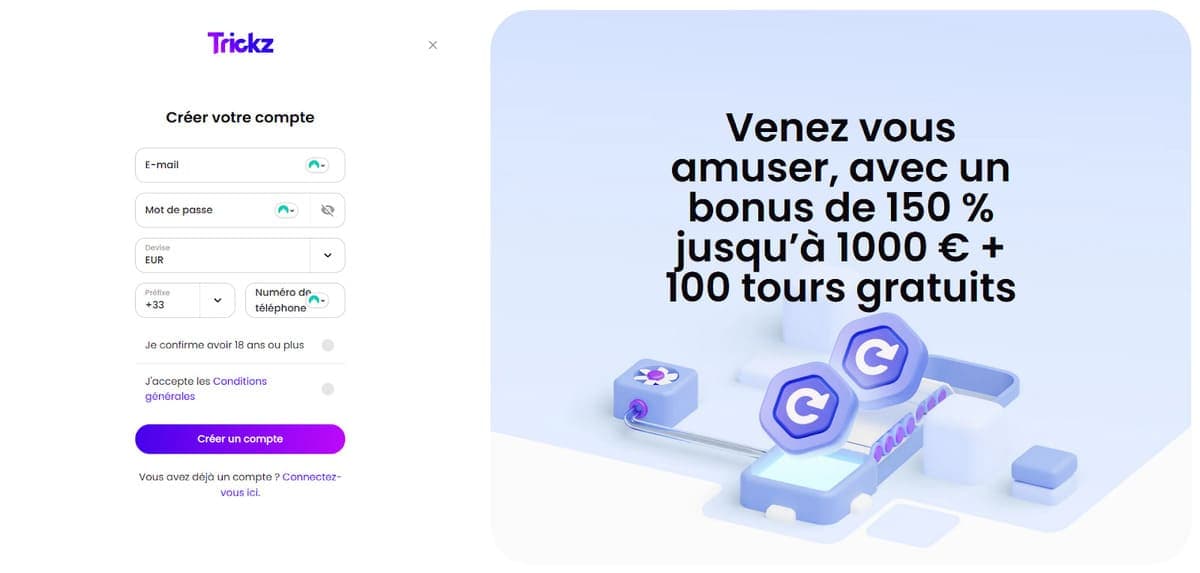 Inscription Trickz Casino