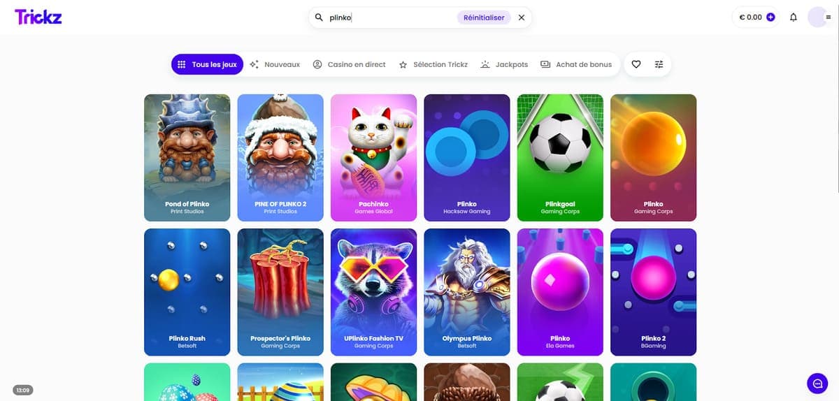 Mini Jeux Trickz Casino