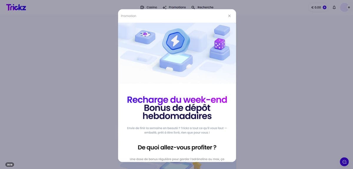 Recharge Week-end Trickz Casino