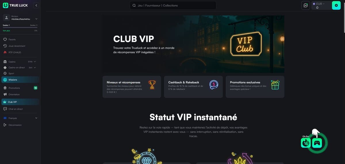 Club VIP TrueLuck Casino