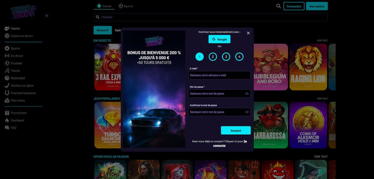 Inscription Turbo Wins Casino