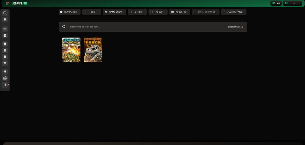 Autres jeux USpin Casino