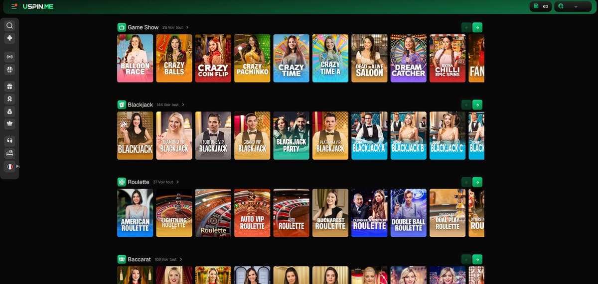Live USpin Casino