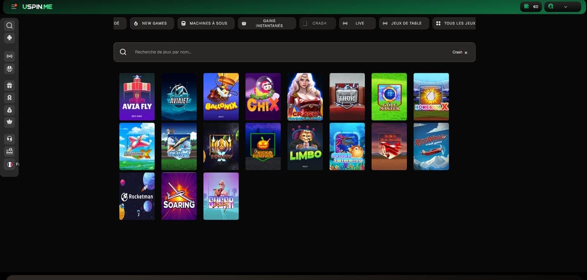 Mini jeux USpin Casino