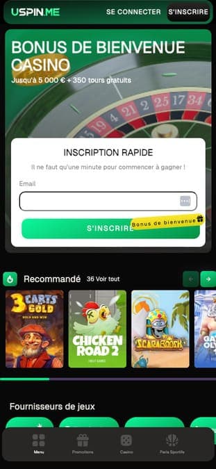USpin Casino Application 