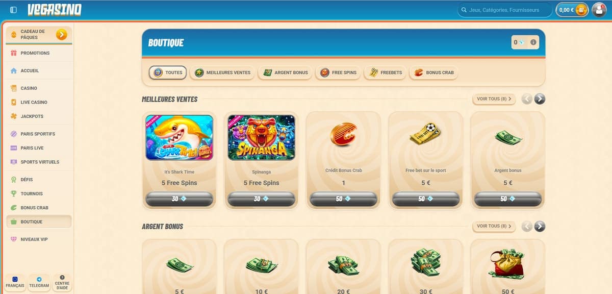 Boutique Vegasino Casino