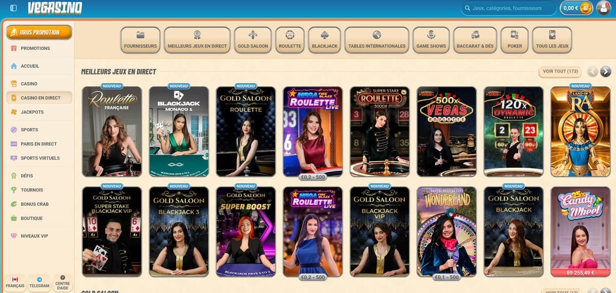 Live Vegasino Casino