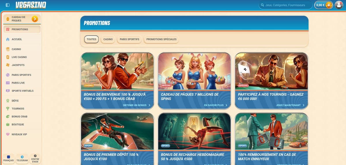 Promotions Vegasino Casino