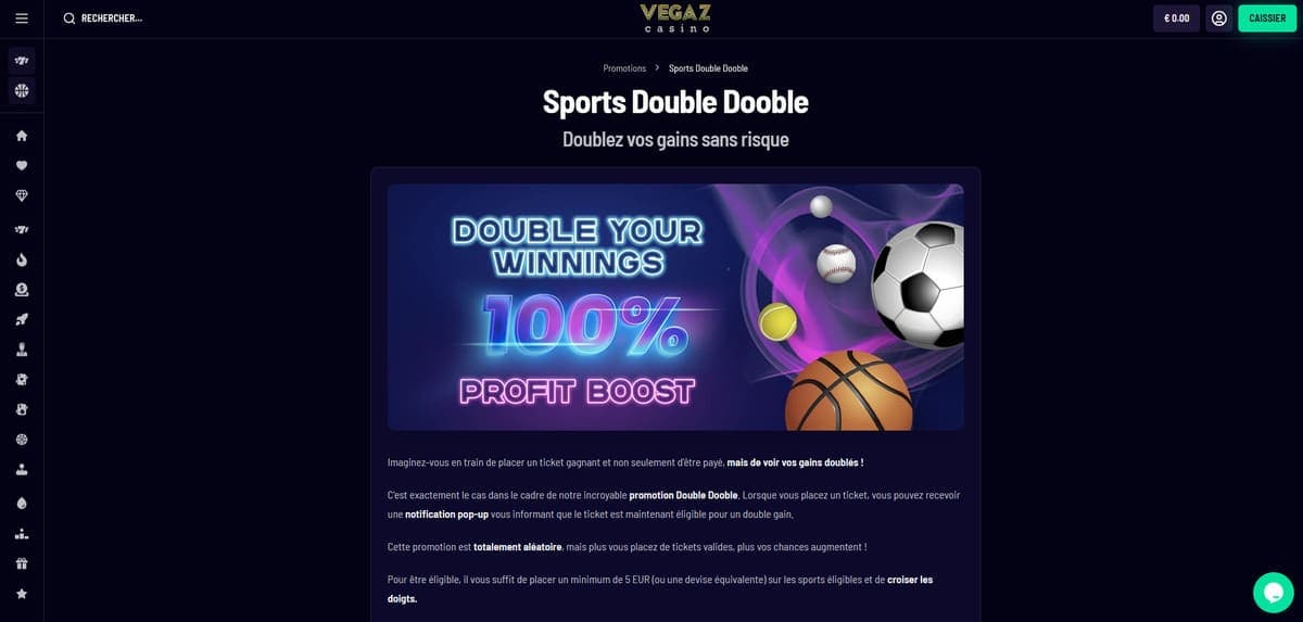 Sports double dooble Vegaz Casino