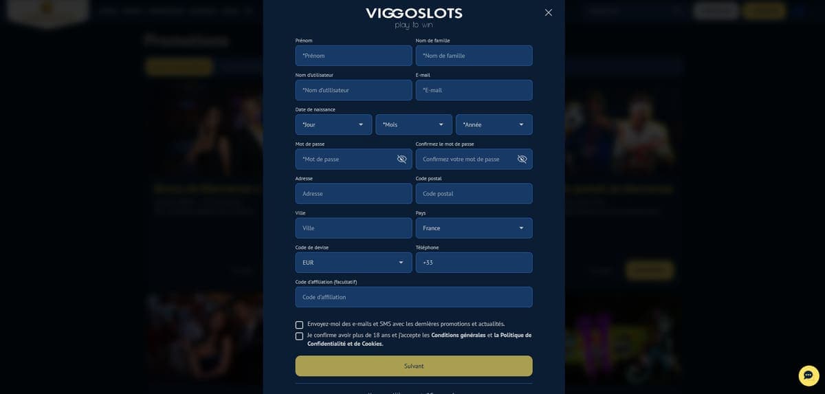 Inscription Viggoslots Casino