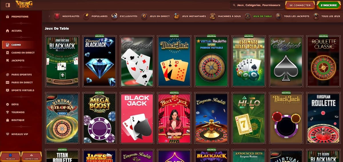 Jeux de table Viking Luck Casino