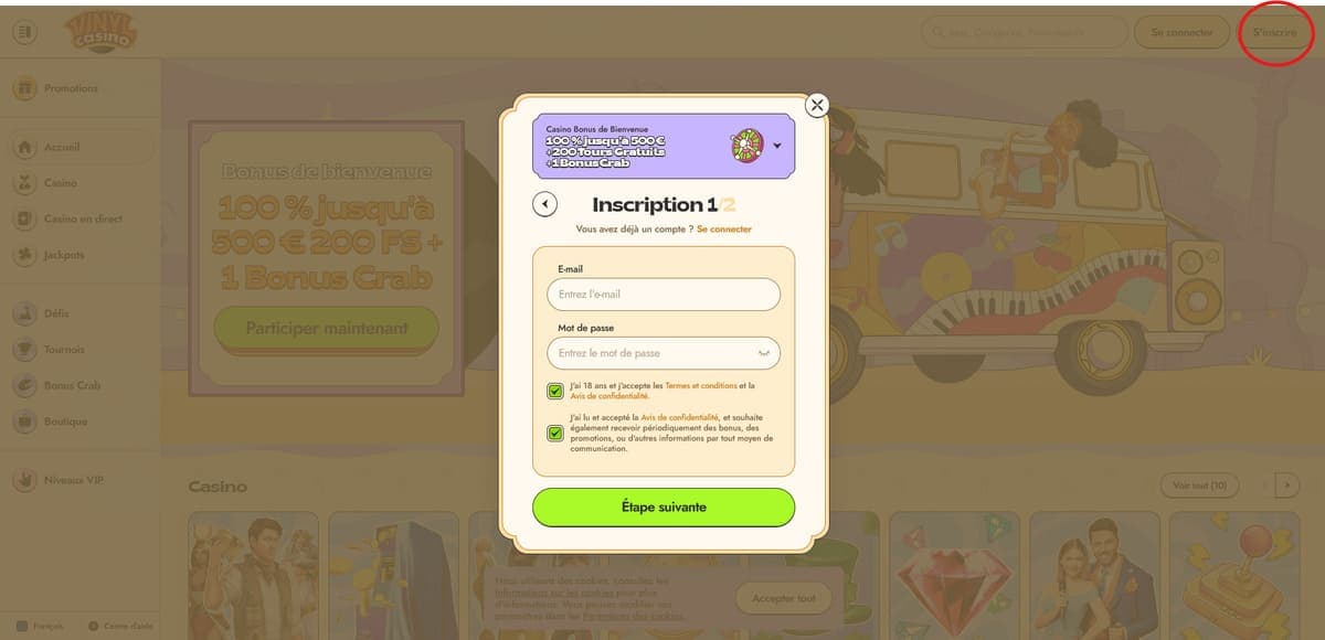 Inscription Vinyl Casino