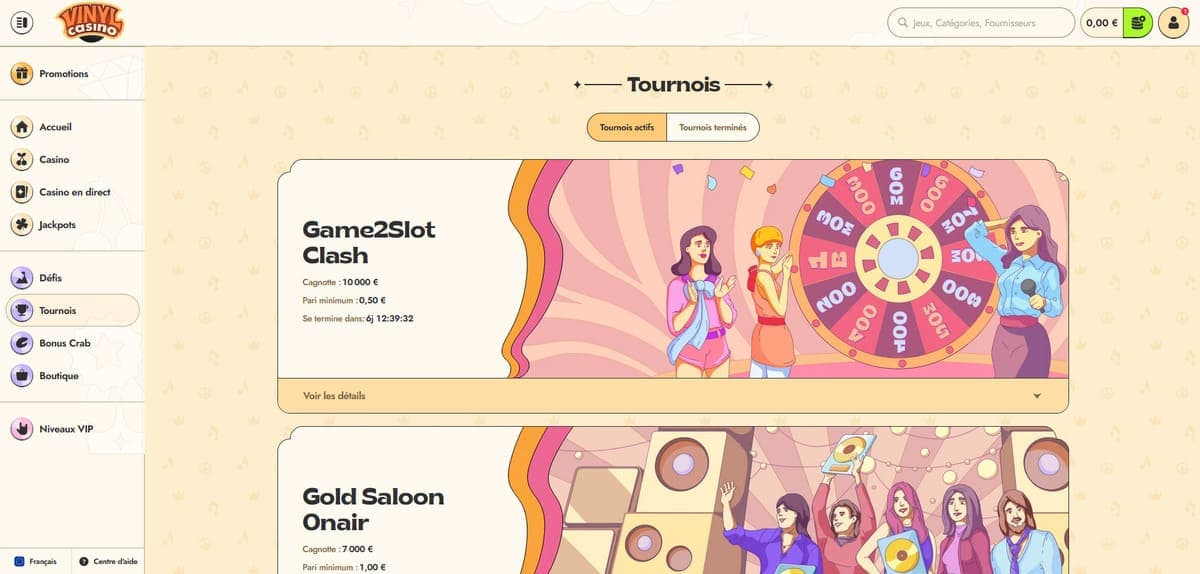Tournois Vinyl Casino