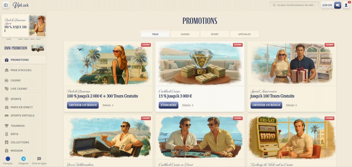 Promotions VipLuck Casino