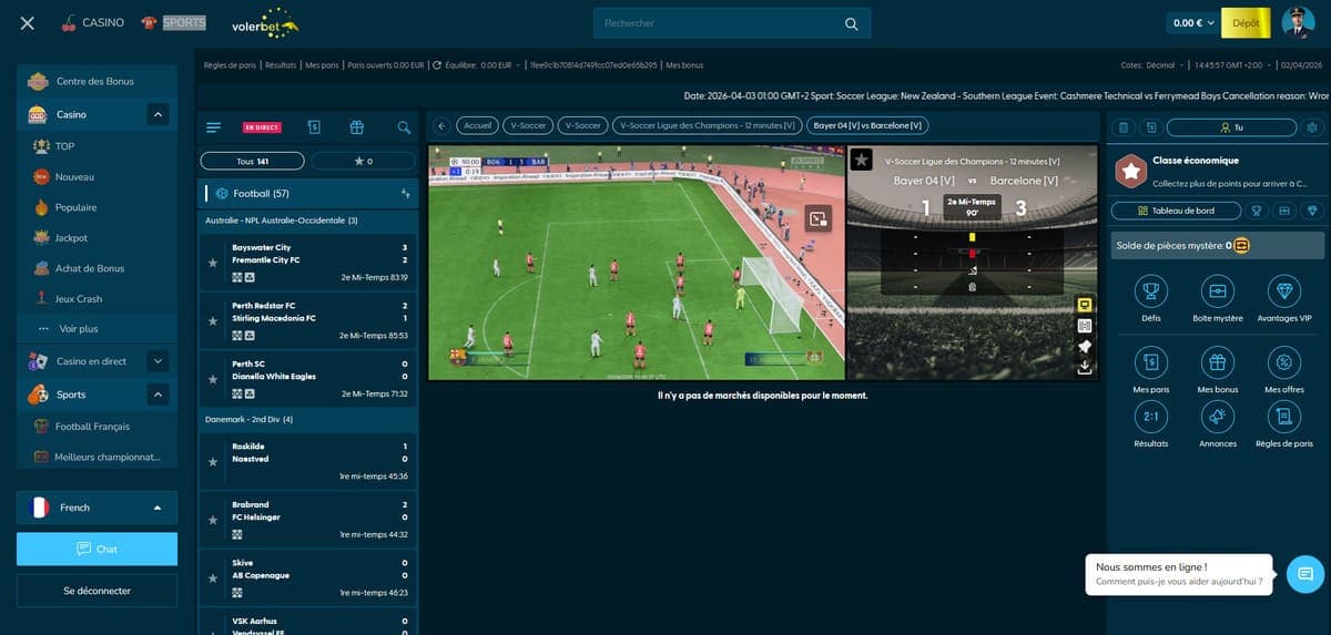 Paris en direct Volerbet Casino