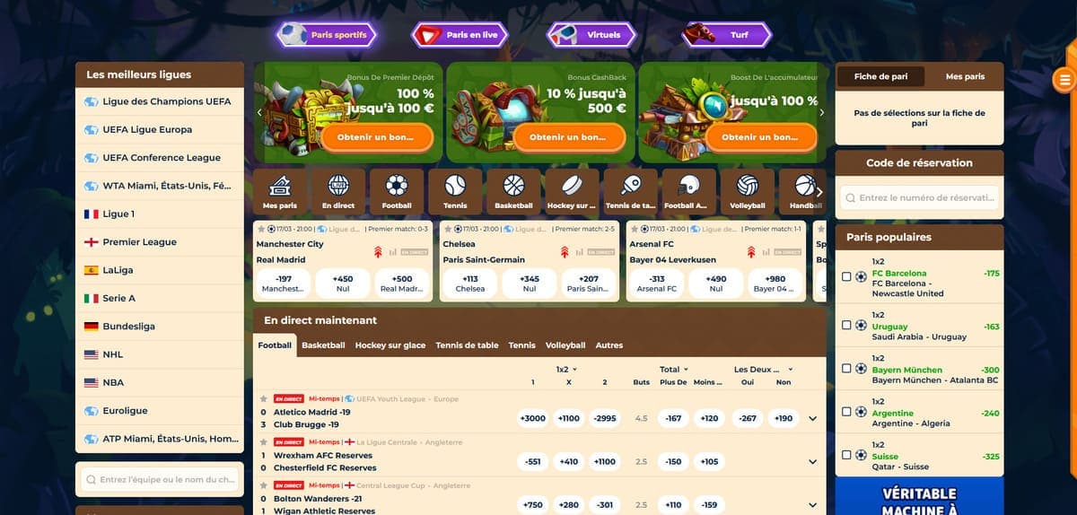 Paris sport Wazamba Casino