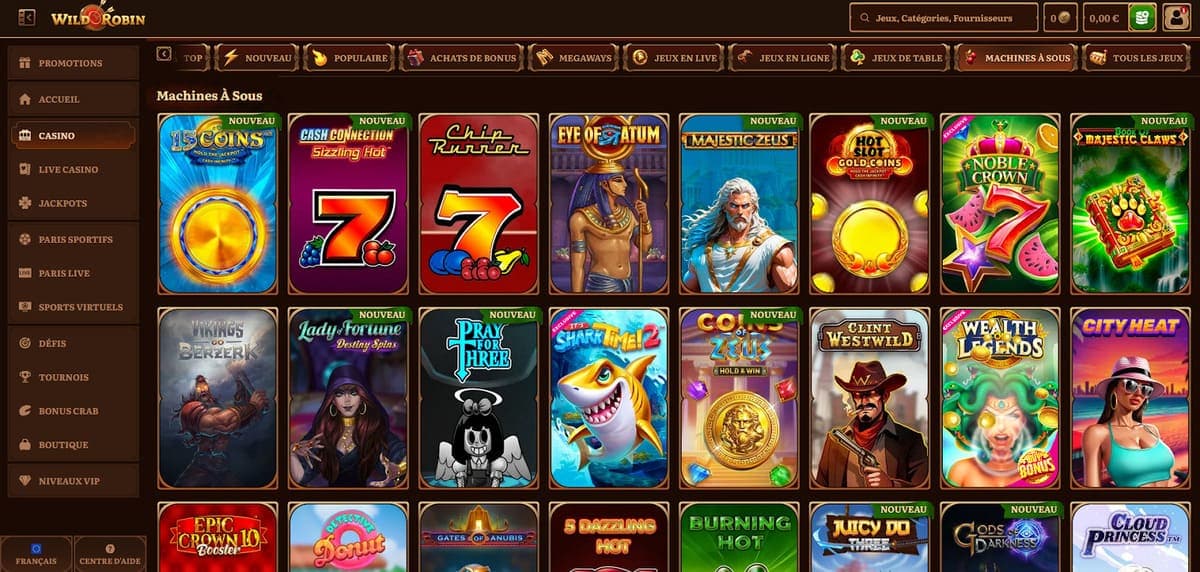 Machines à sous WildRobin Casino