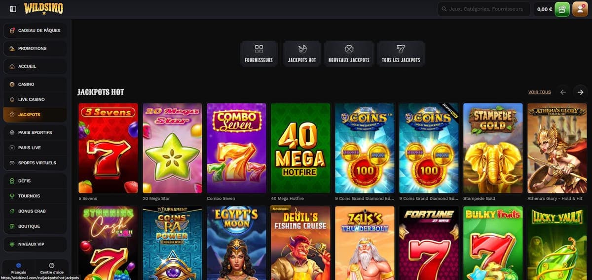 Jackpots hot Wildsino Casino