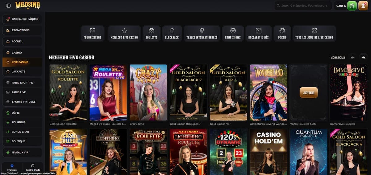 Casino live Wildsino Casino