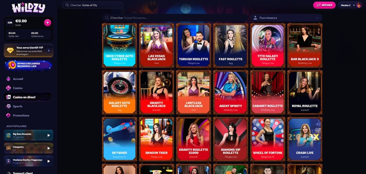 Live Wildzy Casino