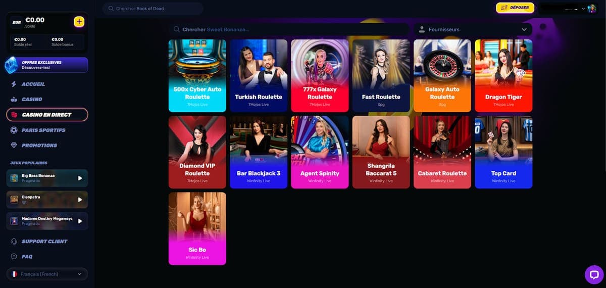 Live Casino Wino Casino