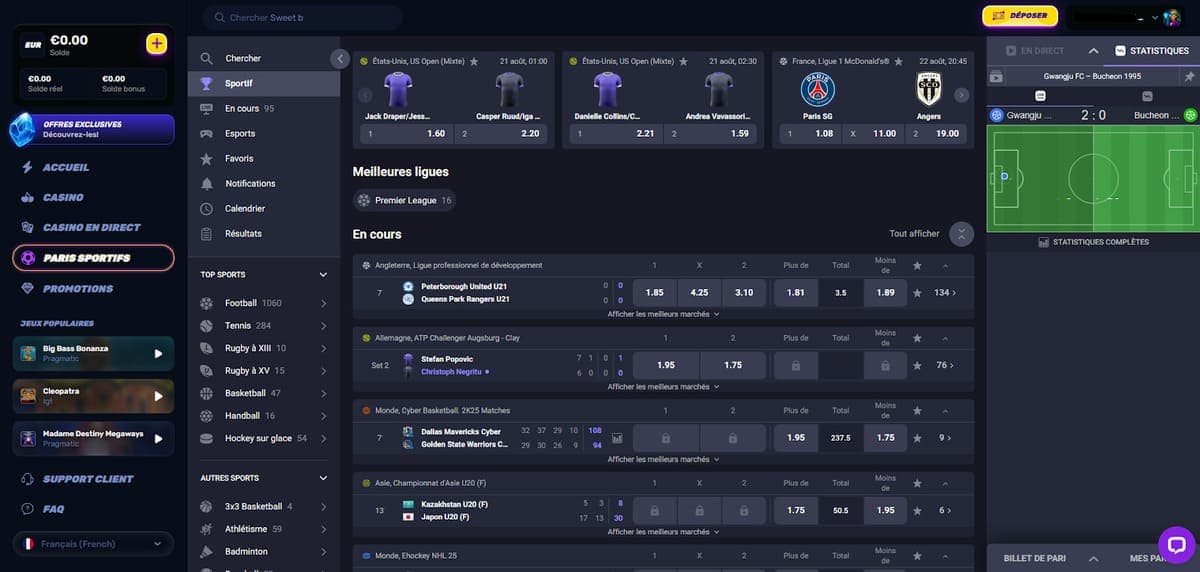 Paris sportifs Wino Casino