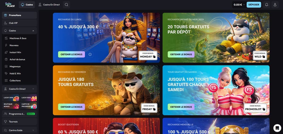 Bonus recharge WinPlace Casino