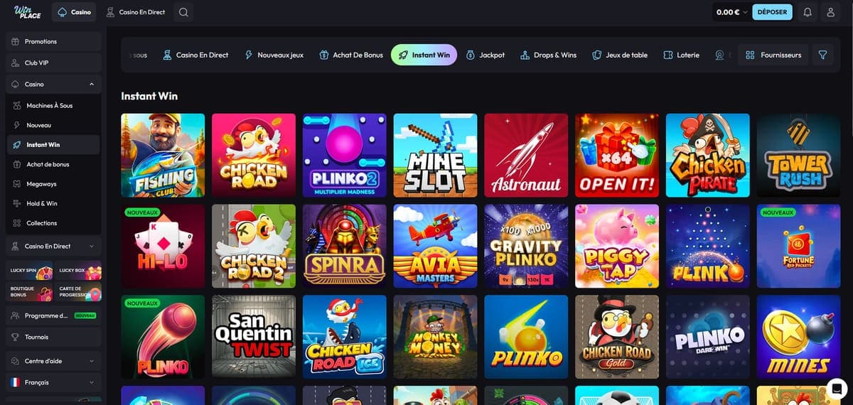 Instant win WinPlace Casino