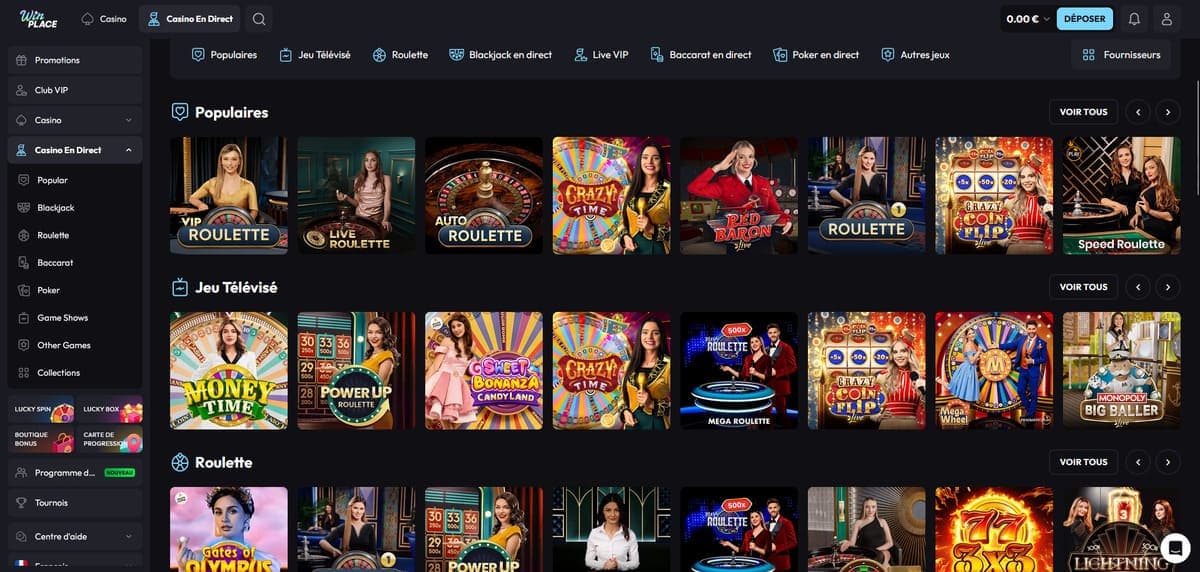 Live WinPlace Casino