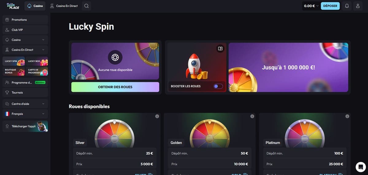 Lucky spin WinPlace Casino