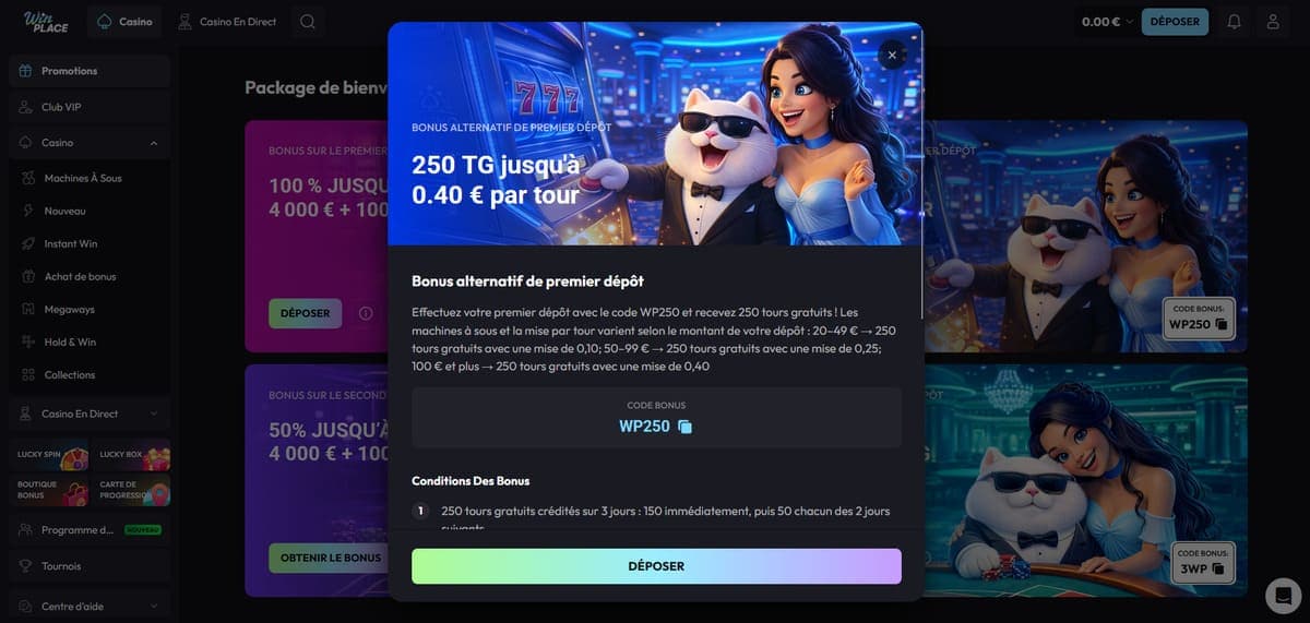 Promo alternative WinPlace Casino