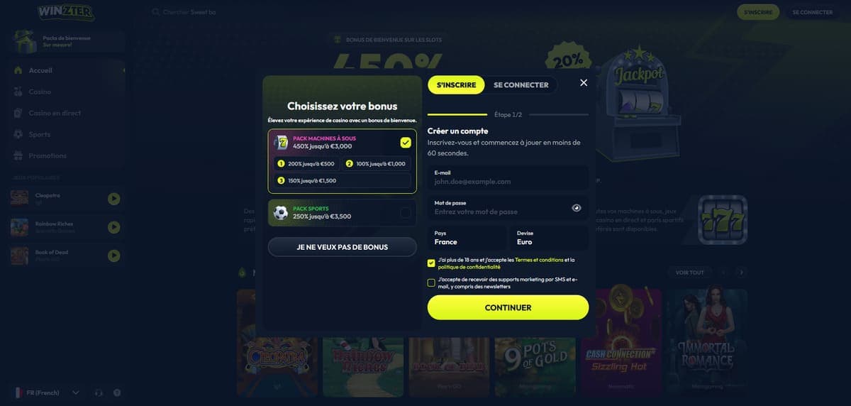 Inscription Winzter Casino