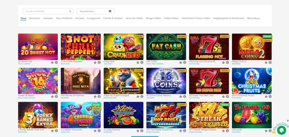 Jeux solo Wolfy Casino