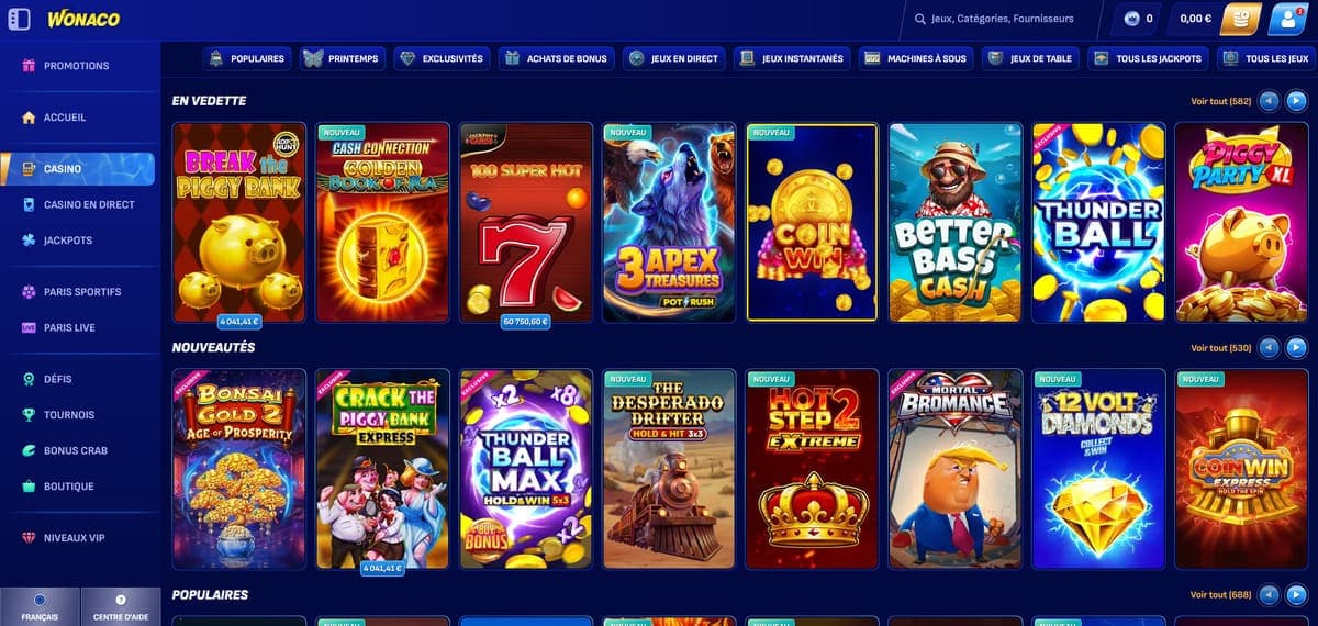 Offre Casino Wonaco Casino