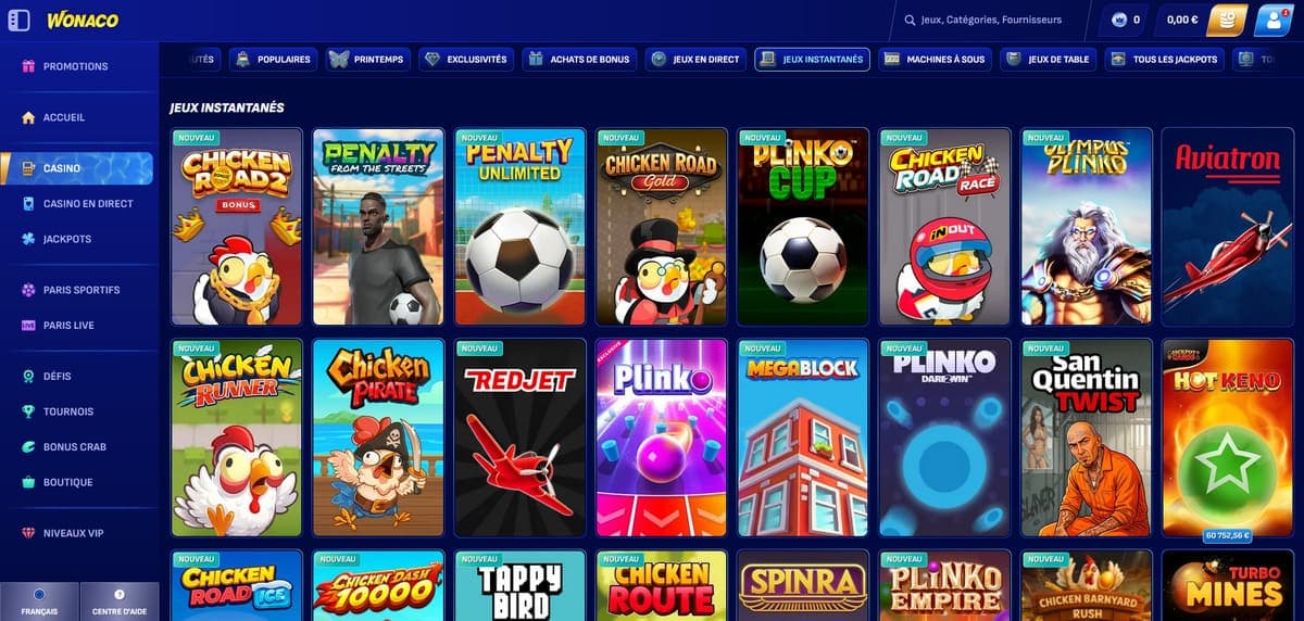 Instantanés Wonaco Casino