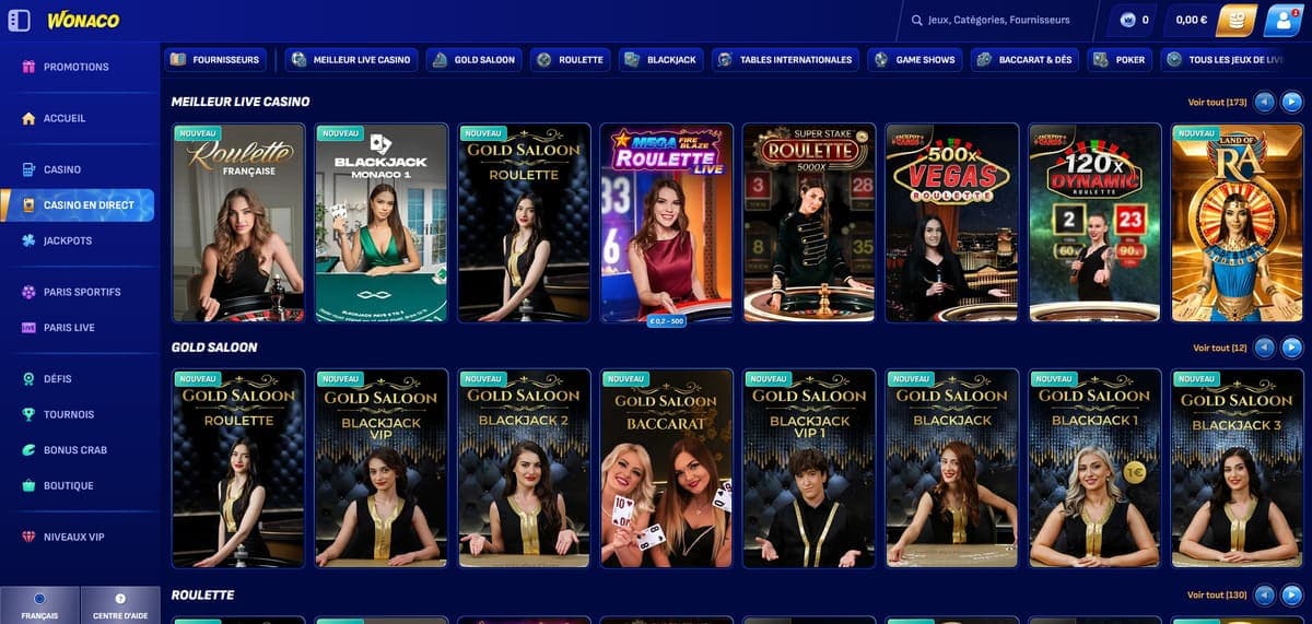 Live Wonaco Casino