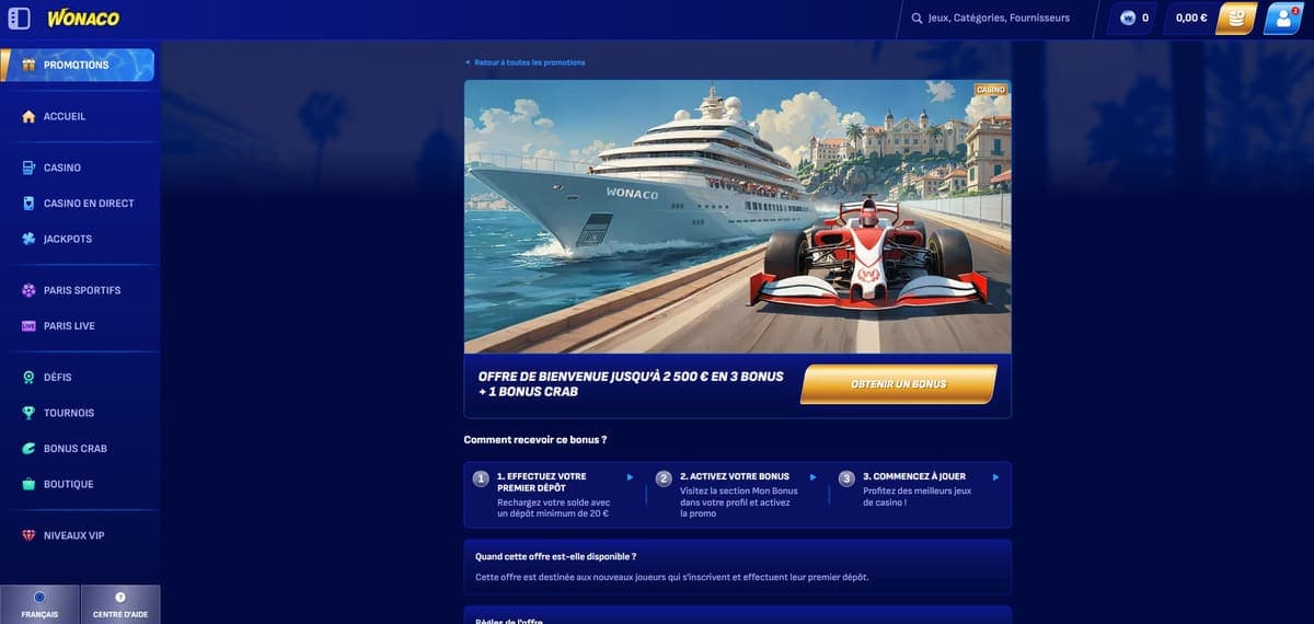 Promos Wonaco Casino