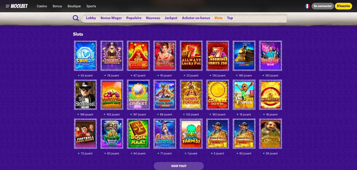 Machines à sous Woolbet Casino