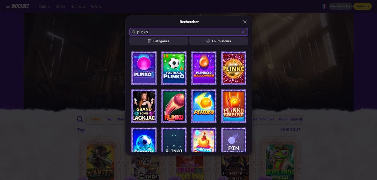 Mini jeux Woolbet Casino